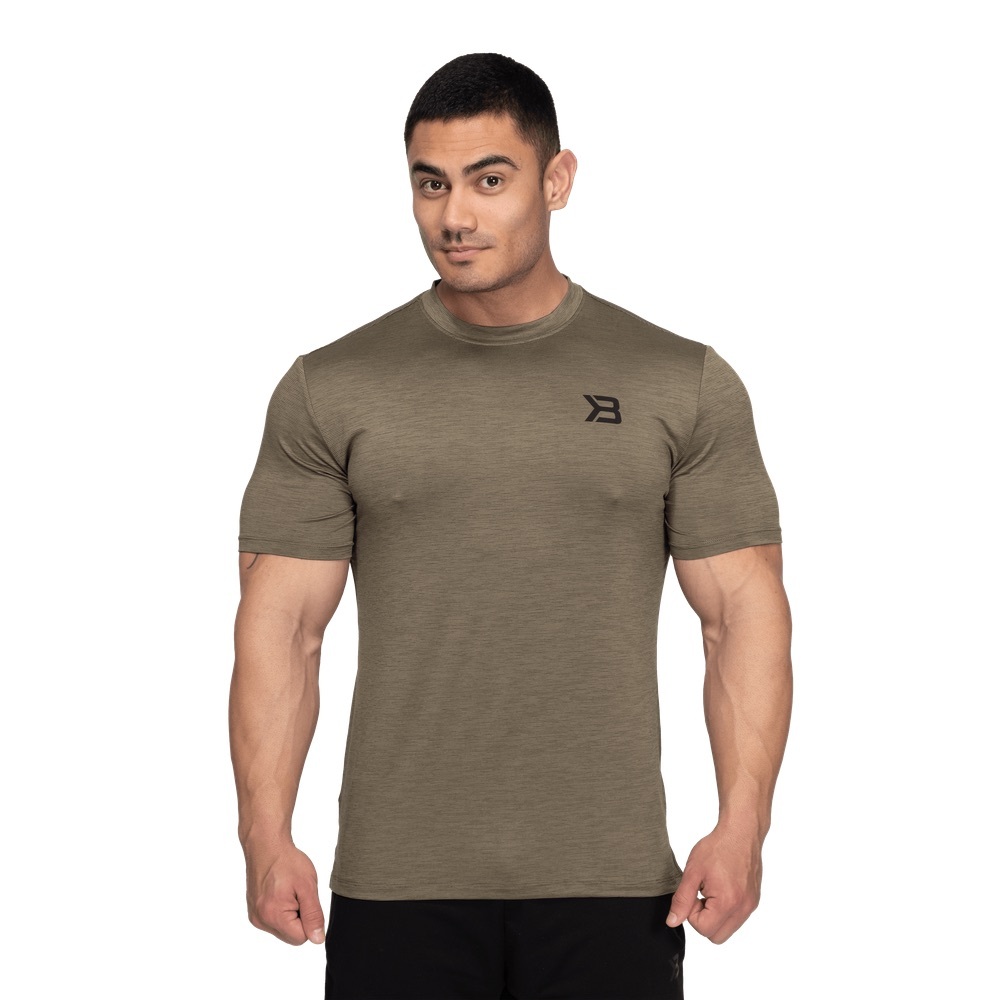 BETTER BODIES  Essex Stripe Khaki Men's Short Sleeve Tee